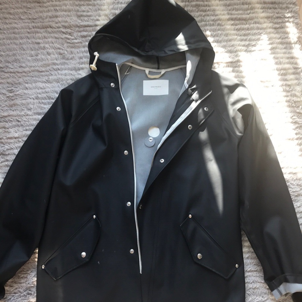 NORSE PROJECTS X ELKA ANKER RAIN JACKET BLACK SMLL